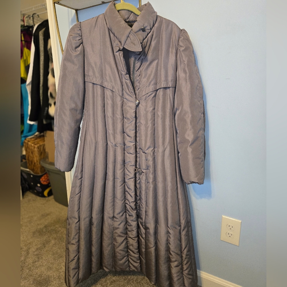 Vintage Gallery Womens Down Quilted Puffer Maxi Coat Butterfly Coat Size L